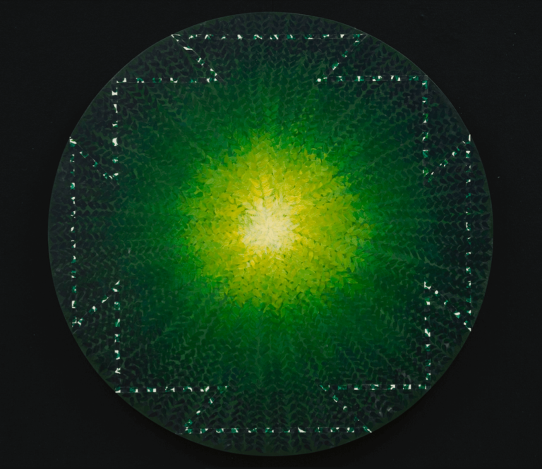 blanket, oil on panel, 48" diameter, 2007