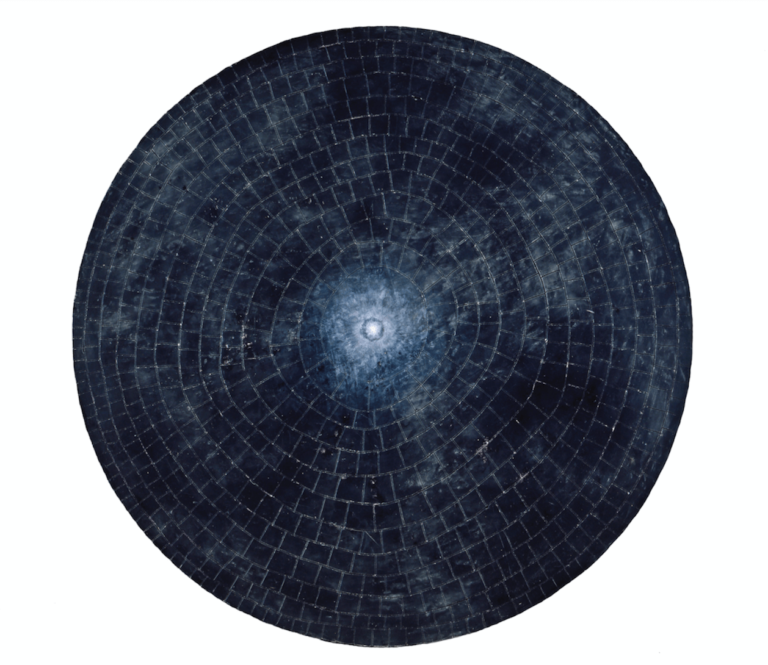 dou, oil and wax on panel, 36" diameter, 2003