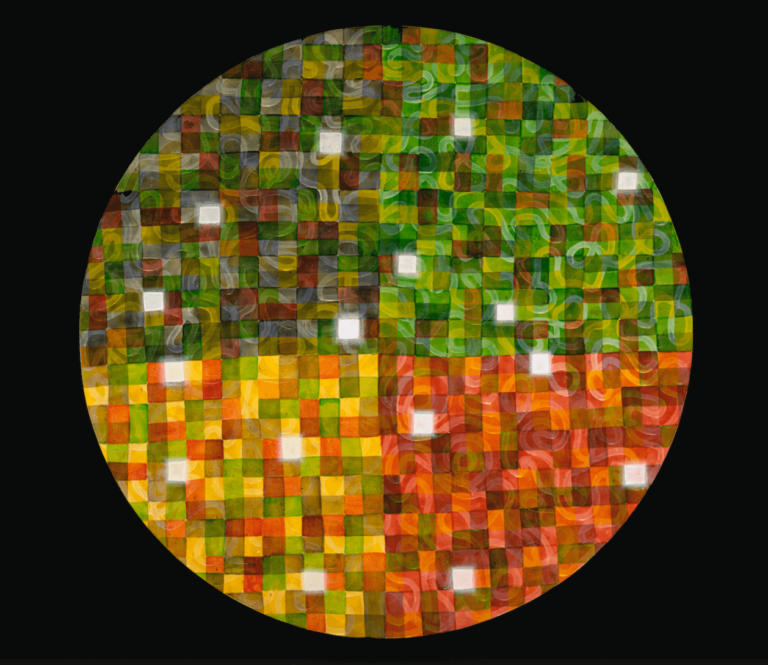 monkey mind, oil on panel, 48" diameter, 2004
