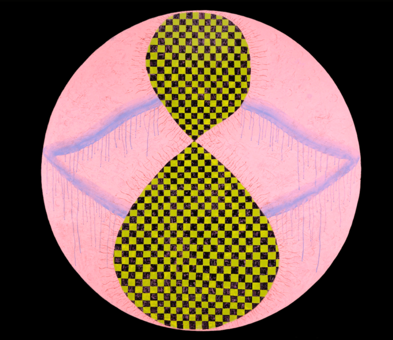 scale, oil and wax on panel, 48" diameter, 2006