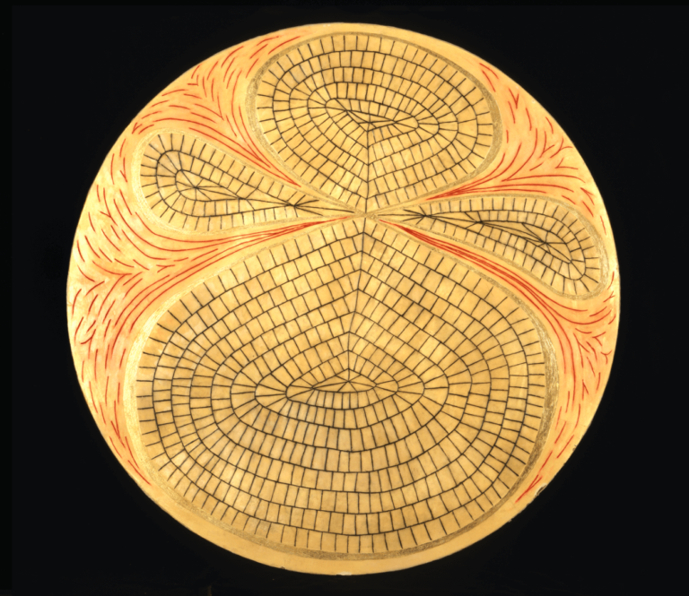 thumbprint, oil, wax and gold on panel, 36" diameter, 2003